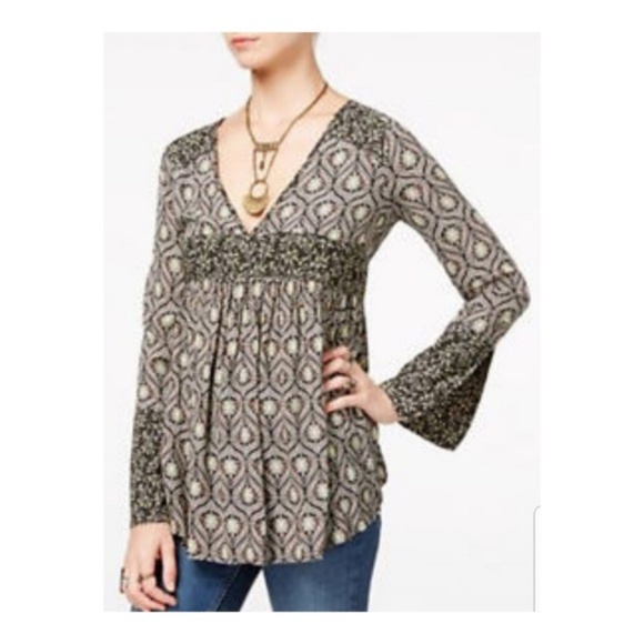 Free People XS Multi-colored Long Sleeve Blouse - Picture 1 of 7